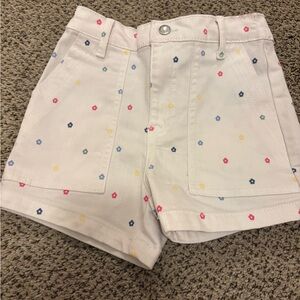 Stylish White kids shorts with Multicolor Floral Print